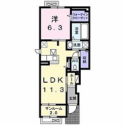 メゾン・シャトンI 1LDKの間取図画像