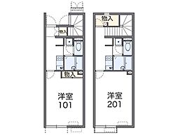 レオネクストシメオン 1Kの間取図画像