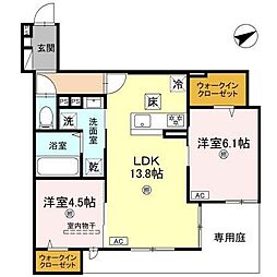 La Maison林崎 2LDKの間取図画像