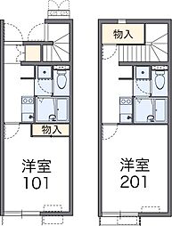 レオネクスト玉手2 1Kの間取図画像