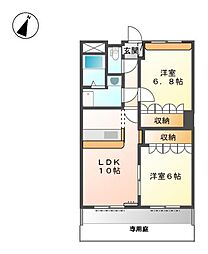 プランドール 2LDKの間取図画像