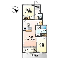 セイクレストA 2LDKの間取図画像