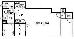 ル・シエール姫路 ワンルームの間取図画像