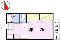 サンライフ21A棟 ワンルームの間取図画像