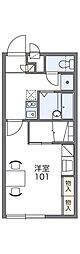 レオパレスウィル 1Kの間取図画像