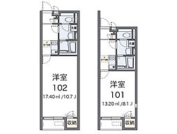 レオネクスト姫路さいしょう 1Kの間取図画像