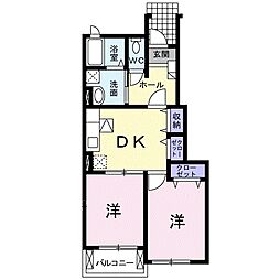 サザンヒルズ 2DKの間取図画像