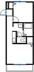 サンライフ・アイB棟 2Kの間取図画像
