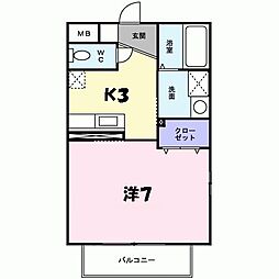 セレーノ・カーサ 1Kの間取図画像