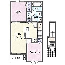 グランデフォルトーネA 2LDKの間取図画像