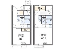 レオネクストコナ&サン1 1Kの間取図画像