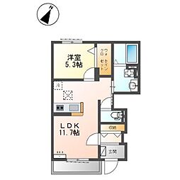 Nagisalle II 1LDKの間取図画像