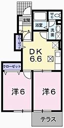 シエル・リビエール 2DKの間取図画像