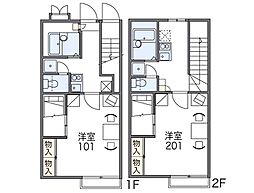 レオパレス藤原台 1Kの間取図画像