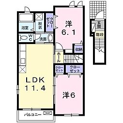ジークフリーデン2 2LDKの間取図画像
