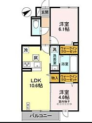 アルコバレーノX 2LDKの間取図画像