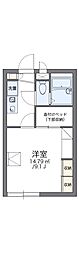 レオパレスコモド1 1Kの間取図画像