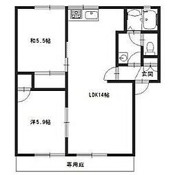 グリーンハイツ高砂 2LDKの間取図画像