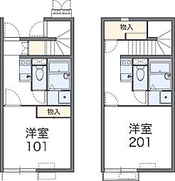 レオネクストフェリーチェ1号館 1Kの間取図画像