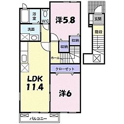 プラシード野中A 2階