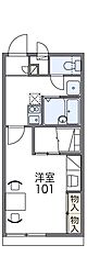 レオパレスM-1 1Kの間取図画像