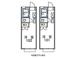 レオパレスシゲール 1Kの間取図画像