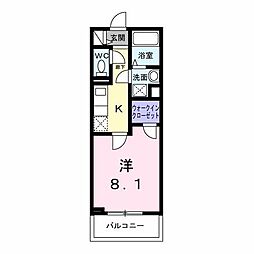 神戸市西区王塚台7丁目アパート 1Kの間取図画像