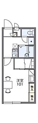 レオパレス天津風 1Kの間取図画像