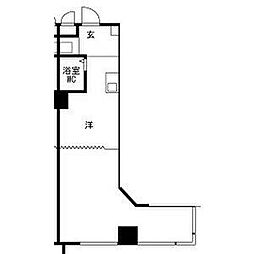 クレドール西明石3 1DKの間取図画像