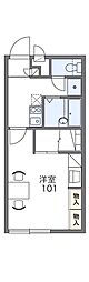 レオパレスフラワー三木 1Kの間取図画像