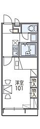 レオパレスLeDepart21 1Kの間取図画像