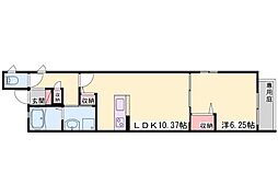 びぃら・らきーな 1LDKの間取図画像
