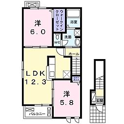 リベルテ3 2LDKの間取図画像