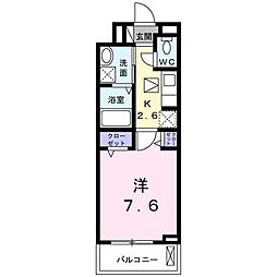 ソラナ 1Kの間取図画像