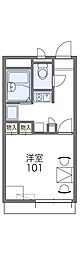 レオパレスメリディアーノ 1Kの間取図画像