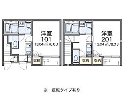 レオネクスト南田原 1Kの間取図画像