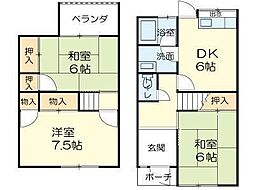 第3宝殿ヤングハイツ 3DKの間取図画像