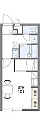 レオパレスBe-Town 1Kの間取図画像