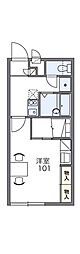 レオパレスフラワー三木2 1Kの間取図画像