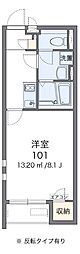 クレイノ北条石黒山 1Kの間取図画像