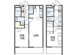 レオパレスグレースコート 1Kの間取図画像