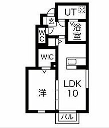 フォンターナ府内 1LDKの間取図画像