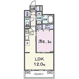 ヒカルサ東加古川 1LDKの間取図画像