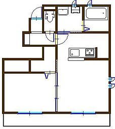 ジュナス 1LDKの間取図画像