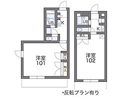 レオパレス神西 1Kの間取図画像
