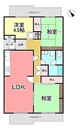 春日サンハイツ7 3LDKの間取図画像