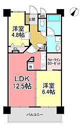 アーサー大橋東エクシオ 2LDKの間取図画像