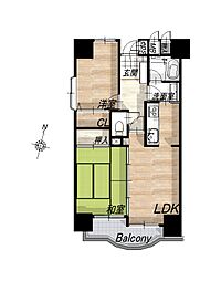 MCHアルカスマンション東大和 2LDKの間取図画像