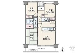 グローバル伊丹昆陽里 3LDKの間取図画像