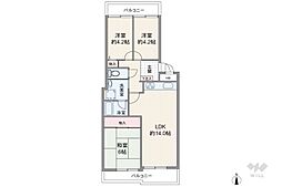シャルマンコーポ伊丹2号棟 3LDKの間取図画像